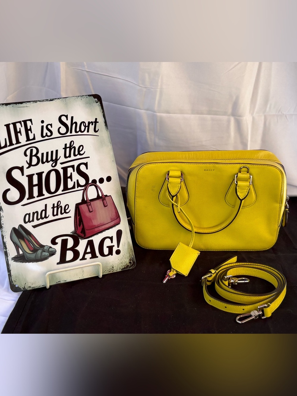 Bally Yellow SaffianoLeather Crossbody
